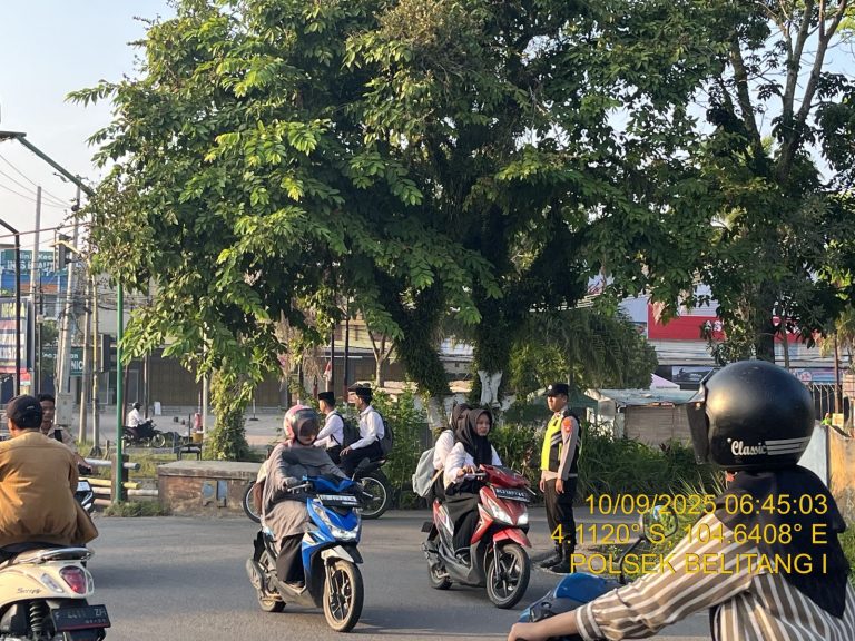 Polsek Belitang I Hadir di Pagi Hari, Wujudkan Kelancaran Lalu Lintas Lewat Giat Strong Point